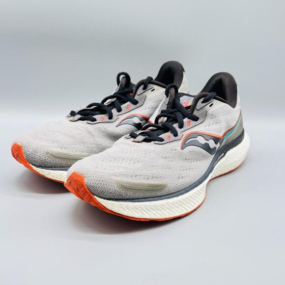 Saucony Shoes Mens 11 Gray Black Orange Triumph 18 Athletic Running Sneakers - Picture 4 of 12